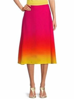 Ralph Lauren Pink to Yellow Ombre A-Line Skirt Elegant yet fun! NWT